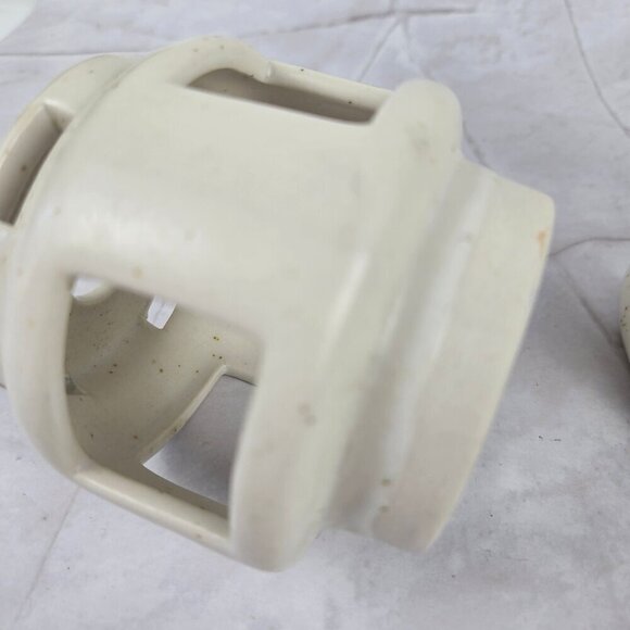 Vintage Sanibel Pottery 1984 Lighthouse Candle Holder Seabirds Cream Blue - Picture 10 of 14